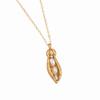 Copper Alloy Sweater Chain Gold Plated Pea Pearl Necklace Fashionable Peanut Pearl Necklace  Women