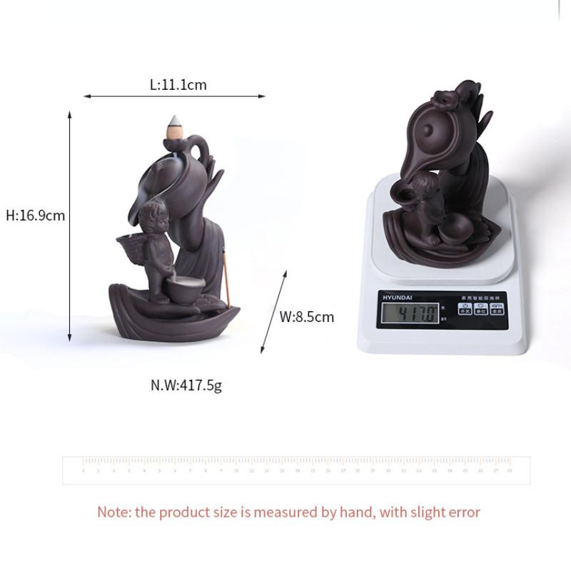 Lila Ton Handwerk Buddha Hand Rückfluss Weihrauch Brenner Teekanne Räucherstäbchenhalter Lotus Räuchergefäß Büro Tee Haus Dekorieren