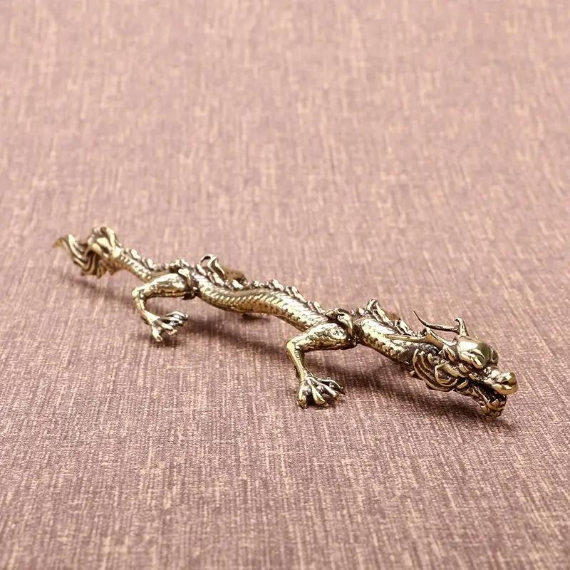 Copper Brass Exquisite Metal Crafts Home Decoration Chinese Brass Carved Dragon Statue Dragon Sculpture