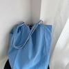 Polyester Shoulder Bag Striped Reversible Vertical Tote Bag Colorblock Striped Handbag Medium-Soft Large Capacity Tote For Daily