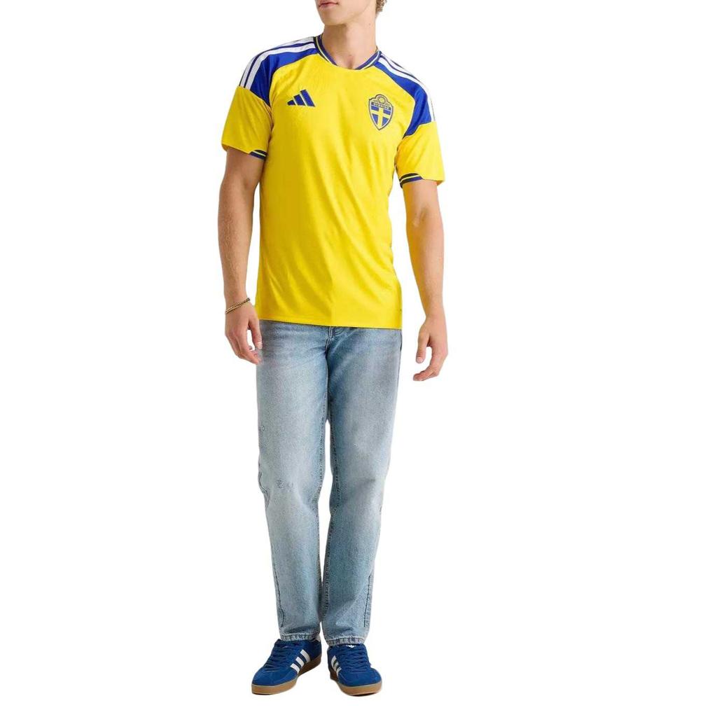 Adidas Sweden 26 Home Jersey Yellow Men Tops JM5814