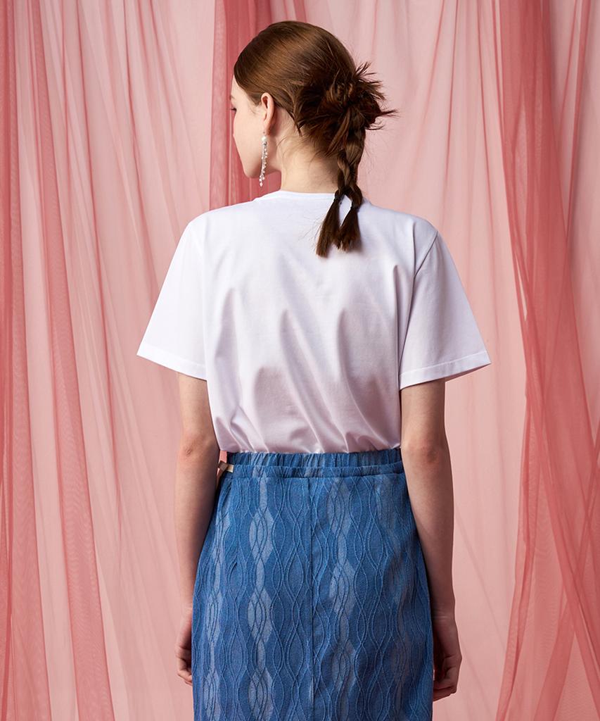 Pelimela Flower Short Sleeve T-Shirt (White)