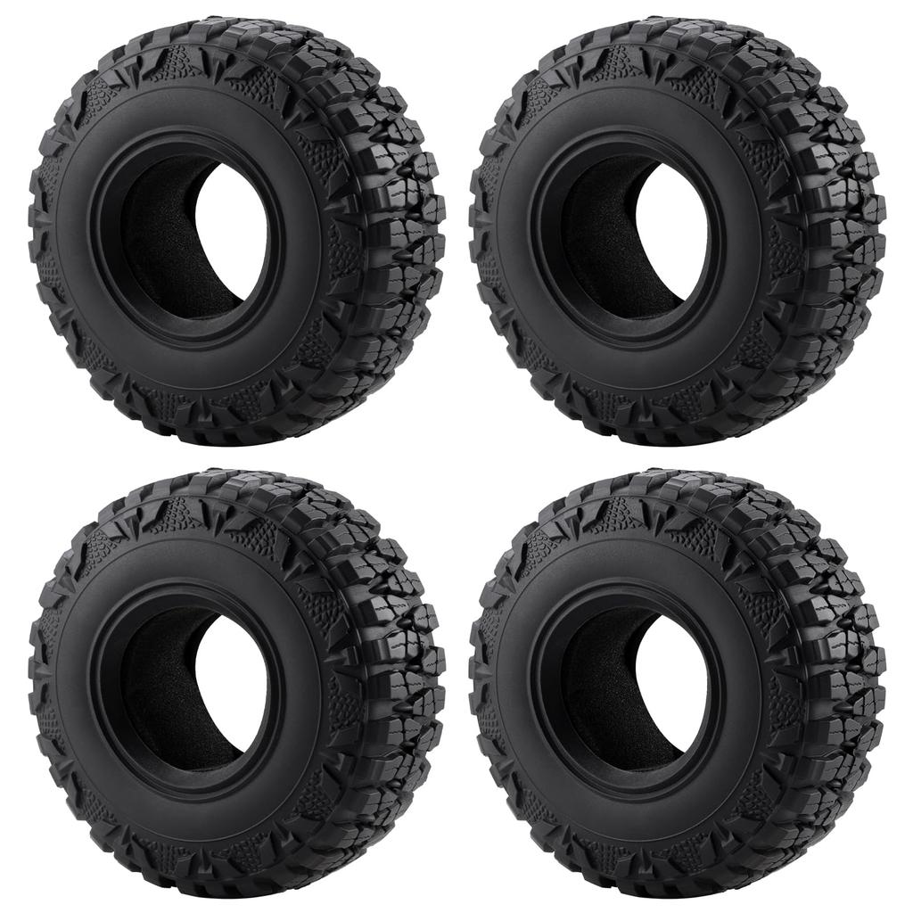 RCMAZO 4PCS 2.2" Crawler Tires with Foam Inserts, 2.2" Mud Terrain Super Grip Soft Sticky Crawler Tires for Axial SCX10 III TRX6 Redcat Gen 8 110 RC