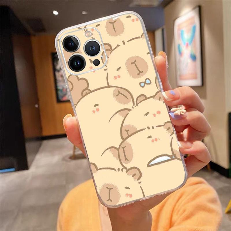 

Cute Capybara cartoon Phone Case Carcasa Funda For iPhone 17 Pro Max Air 16 15 14 13 Pro Max 15 16 Pro 15Plus Case iPhone 17Pro