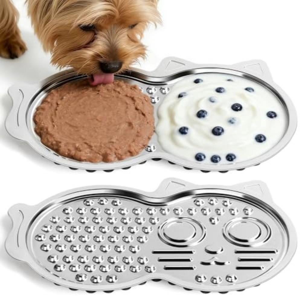 Non‑slip Lick Pad Slow Eating Dog Enrichment Feeder New Stainless Steel Lick Mat  Dogs & Cats,