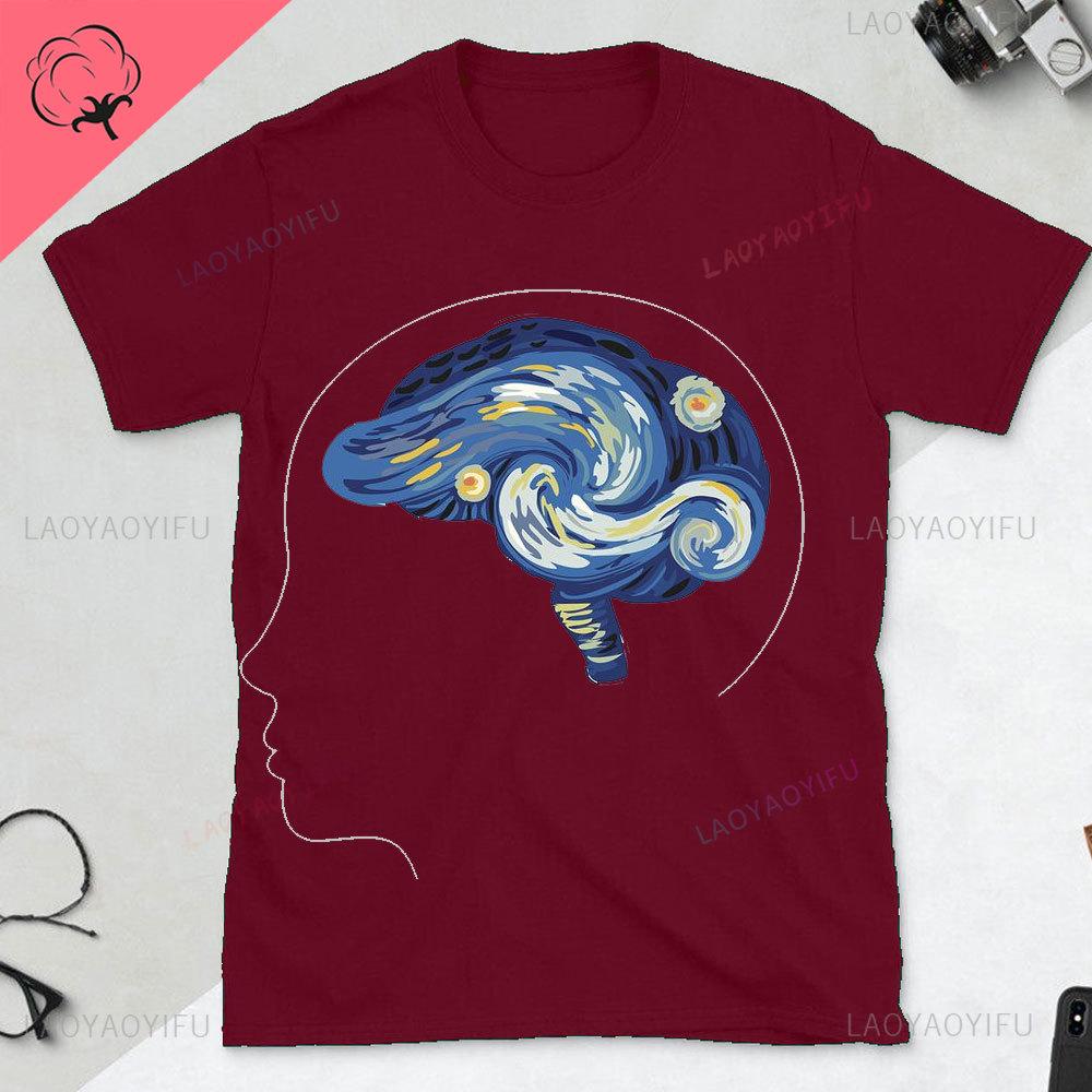 Funny Part of The Brain Color Chart High Quality Tshirt Neurology Print Harajuku Unisex Summer Short Sleeve Gift Tshirt Tops