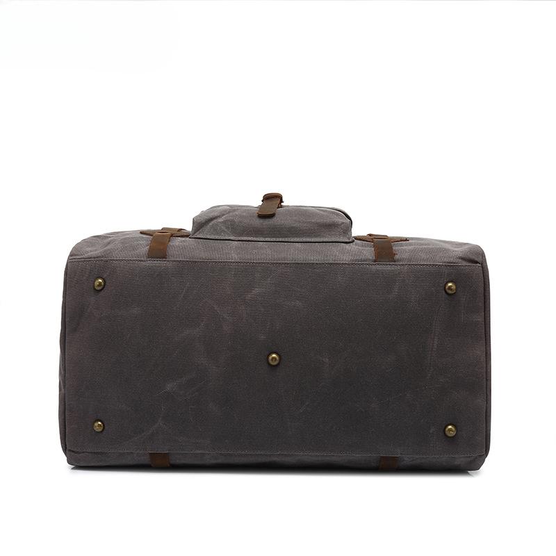 Waxed Canvas Luggage Leather Carry-on Travel Bag Casual Men's Bag Single Shoulder Crossbody Travel Bag