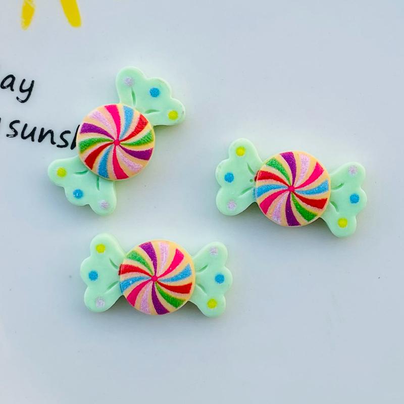 20 Pcs New Cute Kawaii Cartoon Candy Lollipop Resin Cabochon Scrapbooking Diy Jewelry Earwear Craft Decoration Accessories A100