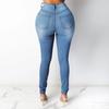 Pencil Pant Women Denim Pants Long Jeans Sheath Sexy Slim Fit Solid Casual Tight High Waist Trousers Autumn Elegant Splice