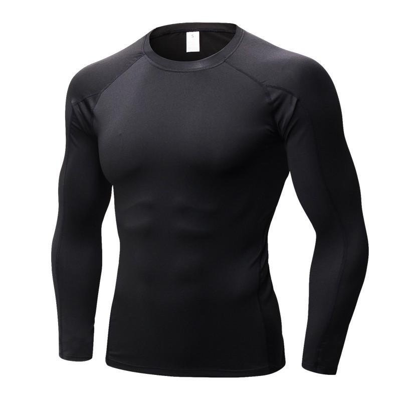 Men's Pro Compression Long Sleeve Running T-Shirt - Elastic, Sweat-Wicking, Quick-Dry for Sport & Fitness
