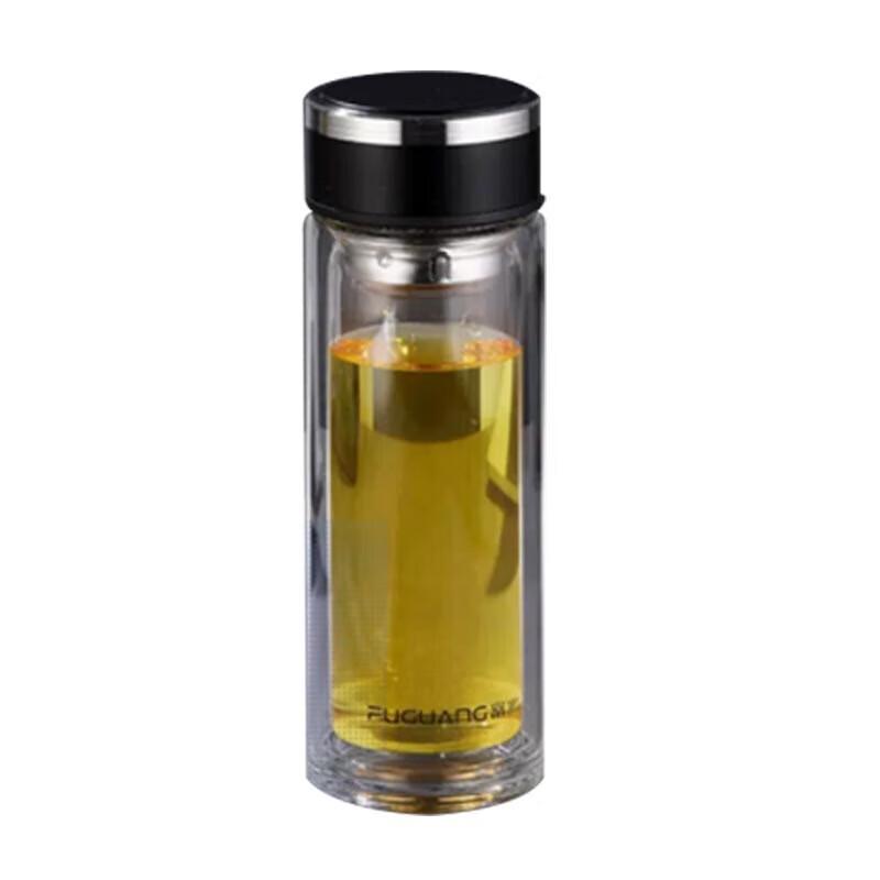 FUGUANG Double-Layer Glass Tea Infuser Mug, 400ml