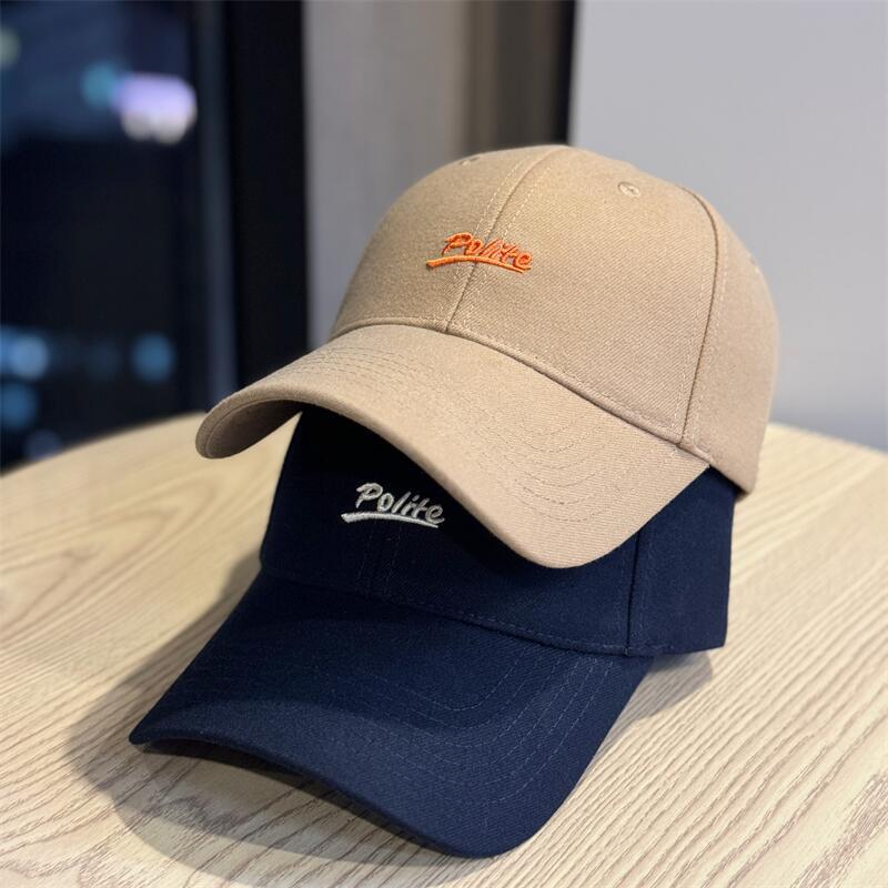 Personalized letter embroidery hard top stylish thin baseball hat women's spring and autumn big head circumference age-reducing wide hat cover cap