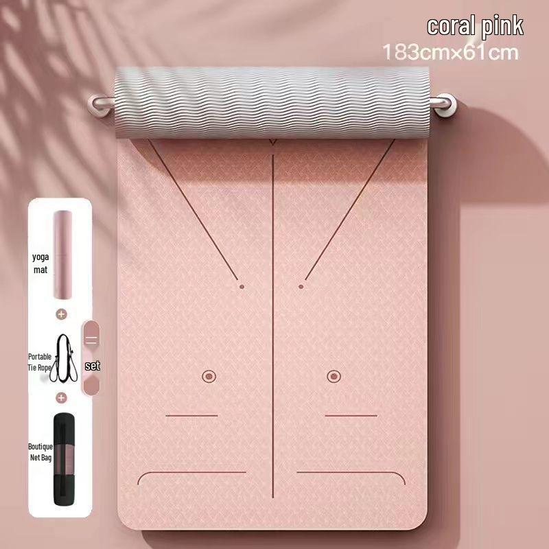 TPE doppelseitige rutschfeste verdickte verbreiterte Yogamatte - Geräuschdämmende Trainingsmatte für den Heimgebrauch (Kleine Mängel)