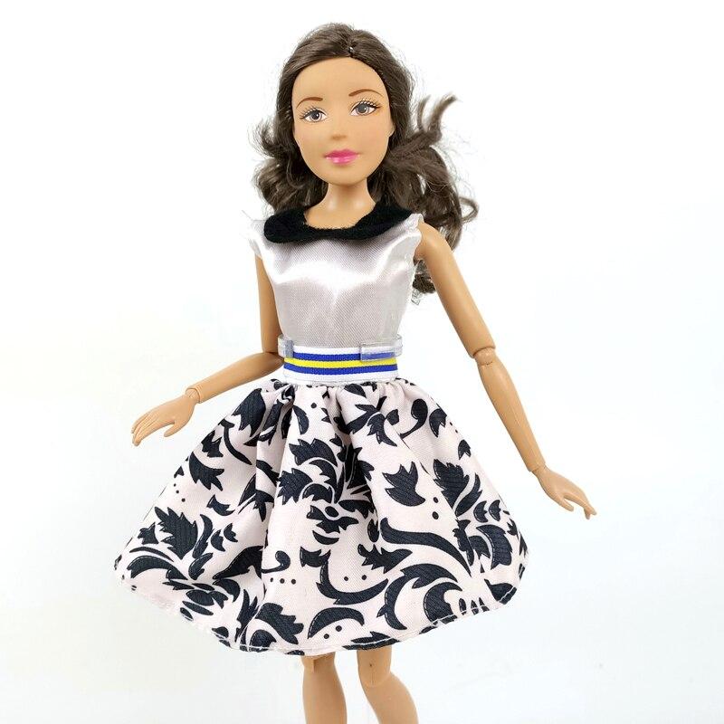 

Белое короткое платье без рукавов с круглым вырезом для куклы Барби, наряды для 1/6 куклы BJD, модные вечерние платья, аксессуары для кукольного домика белый