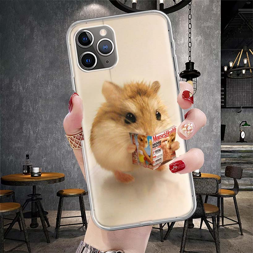 Cute Lovely Pet Hamster Soft Phone Case For IPhone 11 17 Air 16E 16 Pro Max 15 + 14 Plus 13 Mini 12 Apple 7 SE 8 Fundas Coque 11