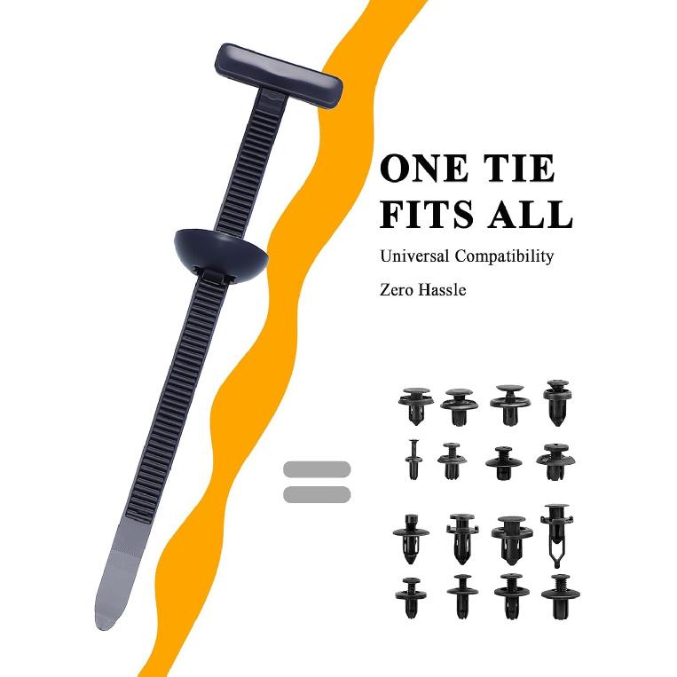 50 PCS Nylon Universal Cable Tie Buckles For Car - Automotive Zipper Clips, Plastic Rivets, Grip Auto Zip Tie Buckles, DIY Snap-Fit Ziptie Bumper