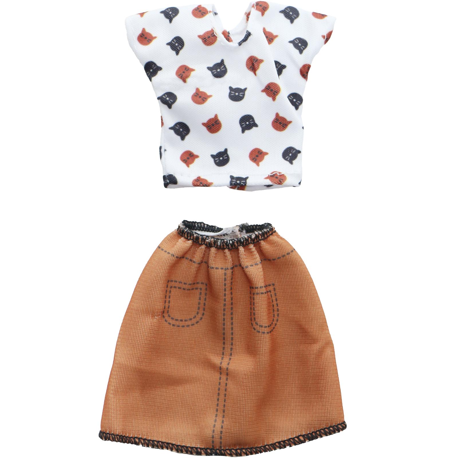 

Одежда для куклы Барби, повседневная повседневная одежда, брюки, футболка, юбка, мини-платье, пышные размеры, аксессуары для кукол 11,5 дюймов