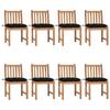Day and Night - Day and Night Garden Chairs 8 Units Solid Teak Wood with Cushions