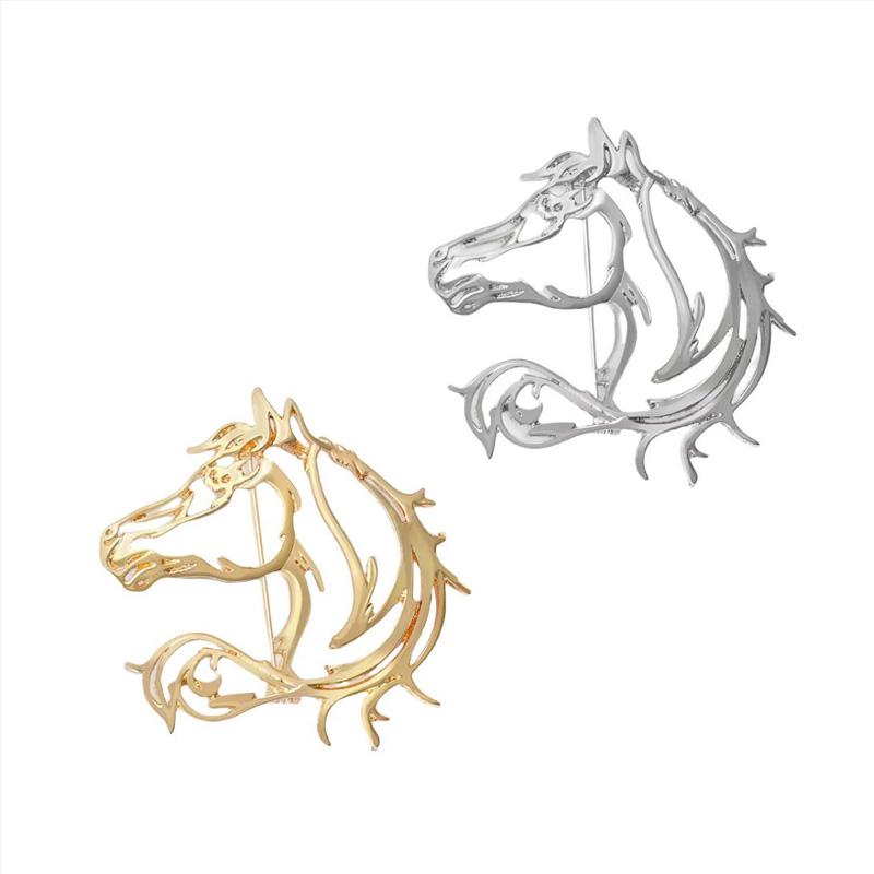 1Pc Pin Fashion Horse Brooch Temperament Clothing Decoration Minimalist fashion Hollow Zinc Alloy