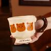 Drinking Cup Coffee Breakfast Cup High Value Cute Boy And Girl Bear With Lid Mark Couple Ceramic Cup Spoon