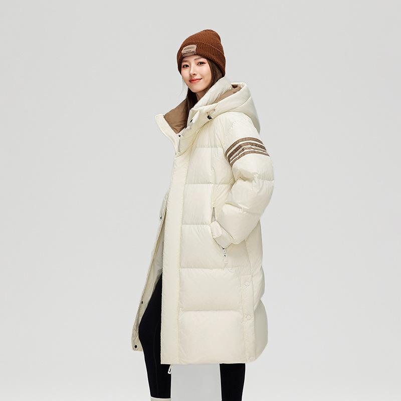 

Down jacket men s and women s long over the knee winter new white duck down thickened warm men s jacket trendy men s clothing M
