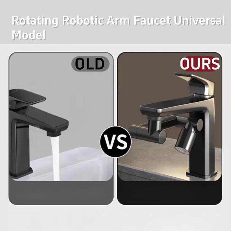 1440° Rotatable Scalable Metal Faucet Bathroom Tap Splash-Proof Bubbler Kitchen Faucet Filter Nozzle Tap Saving Water Extender