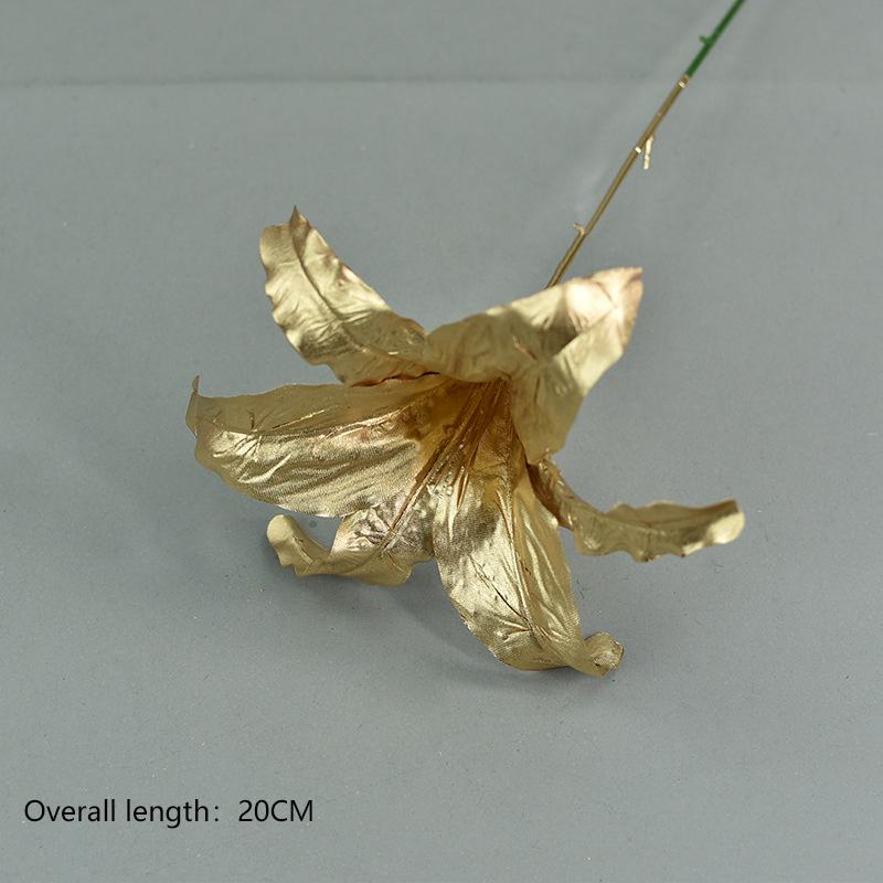 Artificial Flowers for Golden Leaves Grass PE DIY Indoor Outdoor Home Garden Party Room Bedroom Wedding Table Centerpiece Decor