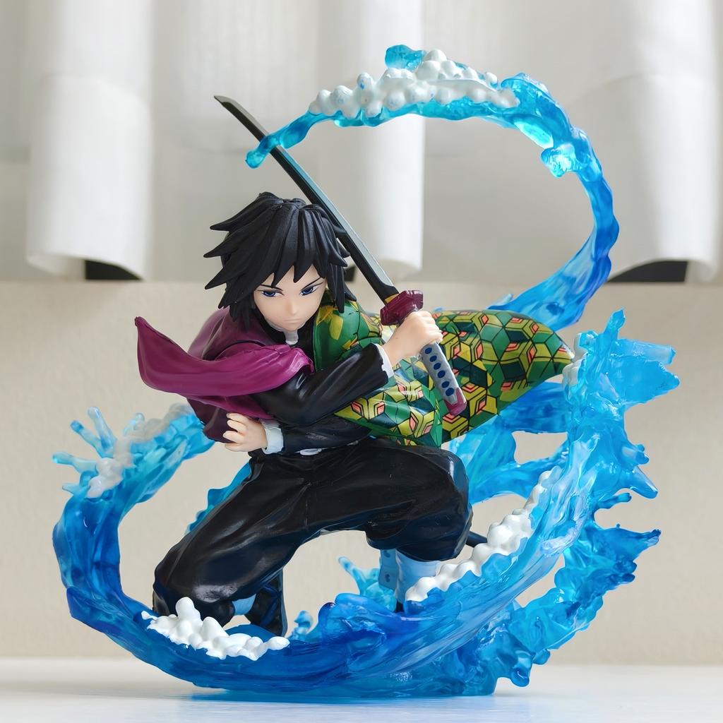 Demon Slayer Zero Tomioka Giyuu Anime Action Figure 17cm Pvc Collection Model Toy Ornament Kimetsu No Yaiba Doll Xmas Gift Toy
