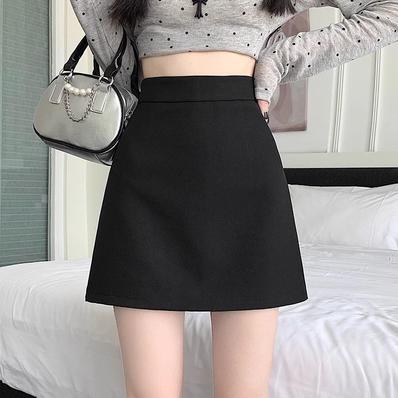 

Женская осенне-зимняя шерстяная юбка миди А-силуэта с завышенной талией, облегающая фигуру S