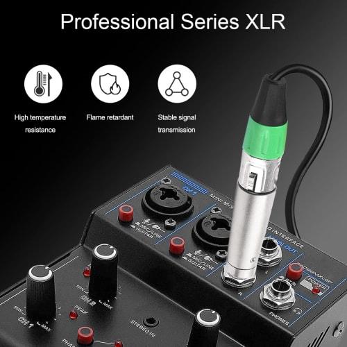 Xiatiaosann XLR 3-Pin Female to 6.35mm Male Converter Audio Mono Adapter TS Socket Jack for Microphone Mixer, 6 Pack