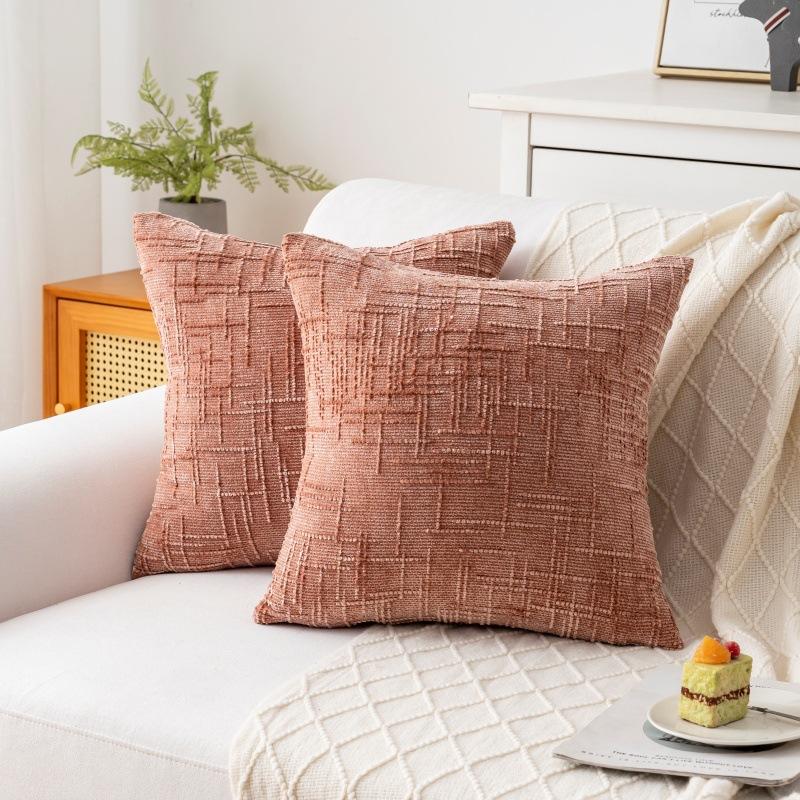 

New Pillow Cover Double-Sided Chenille Sofa Pillow Core-Free Bedside Pillow Office Backrest Cushion Waist Pillow Case 45 * 45cm (excluding core)