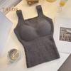 Winter Women Thermal Vest with Chest Pads Seamless German Velve Lining Fast Temperature Lock Heating Slim Fit Elastic Sleeveless Inner Wear Bottoming