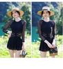 Women's Sexy Slimming Skirted One-Piece Swimsuit - Tummy Concealing, Conservative, Stylish Hot Spring Swimwear