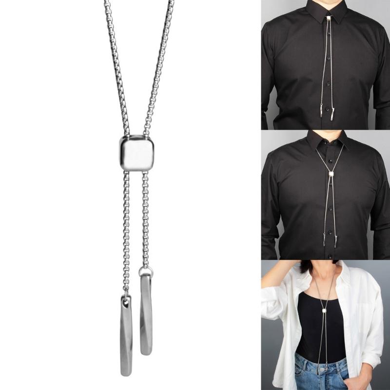Bolo Tie for Male Western Cowboy Necktie with Small Cube Pendant Decorative