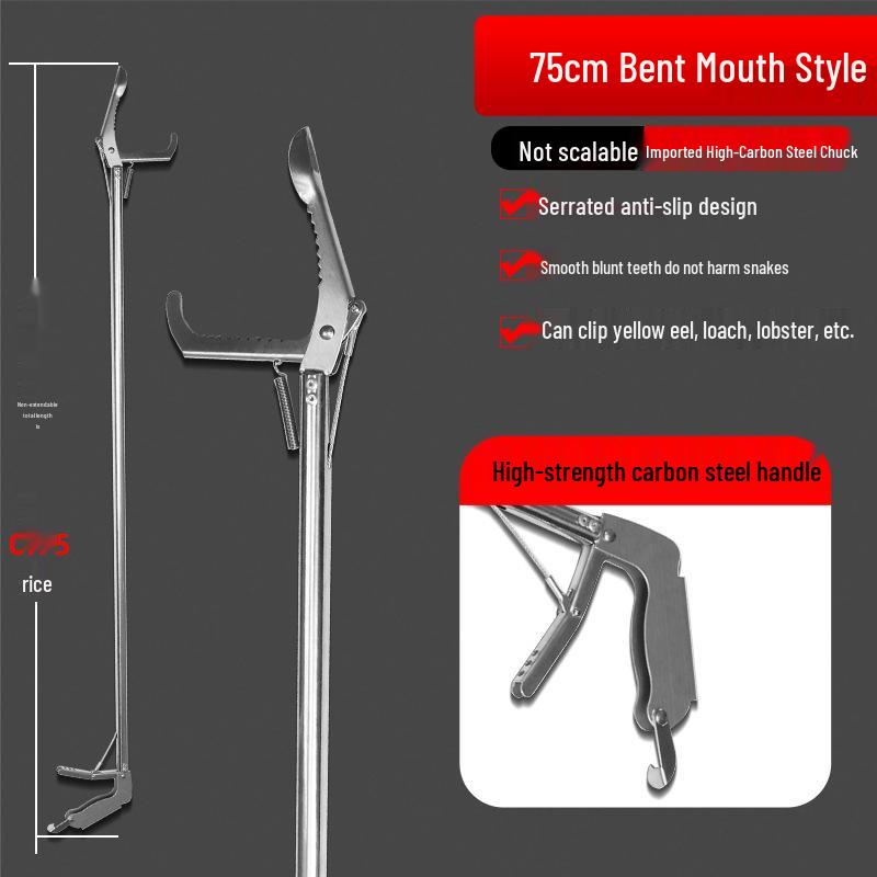 

Щипці для риби-креветки: Телескопічний інструмент з нержавіючої сталі для безпечного захоплення змій, риболовлі на морі та роботи з в юнами.