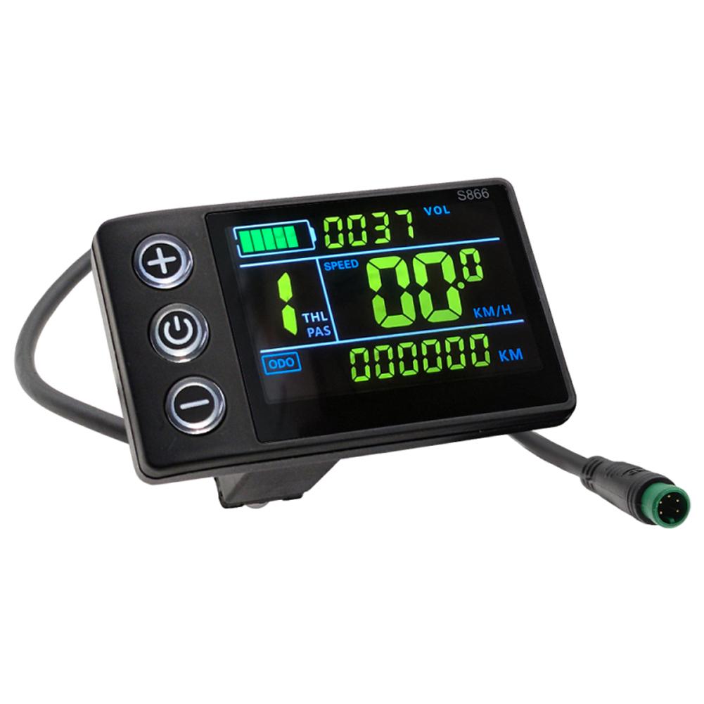 24V/36V/48V Electric Bicycle Meter LCD Display Ebike Control Panel Waterproof Electric Scooter Display Meter for Outdoor Cycling