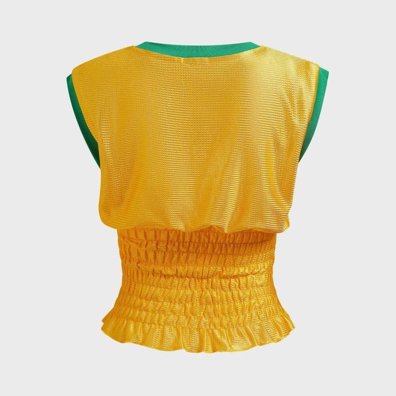Y2K Retro Graphic Print Slim Fit Sleeveless T-Shirt Women Streetwear