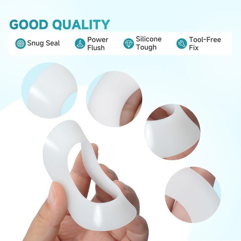 4pcs Silicone Toilet Washer Toilet Drain Valves Seal Rings Replacement Gaskets for Leakproof Performances