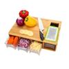 Bamboo Multifunctional Cutting Board Set with Container and Grater Square Chopping Block Drawer Design Cutting Board