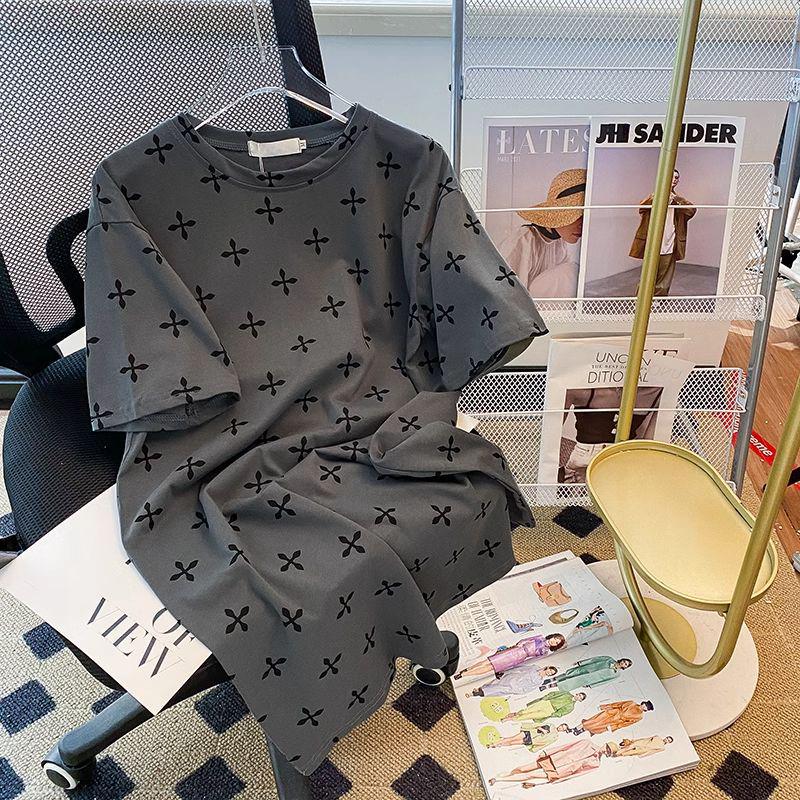 

2025 New Summer Women s Plus Size Cotton Printed Casual Round Neck Short Sleeve T-Shirt Large