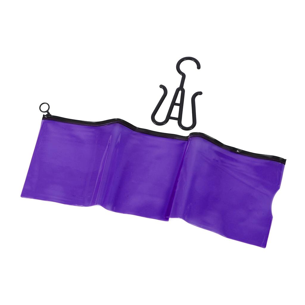 5pcs Wig Storage Bag Transparent PVC Hair Extension Holder With Hangers for Home Large Size Purple