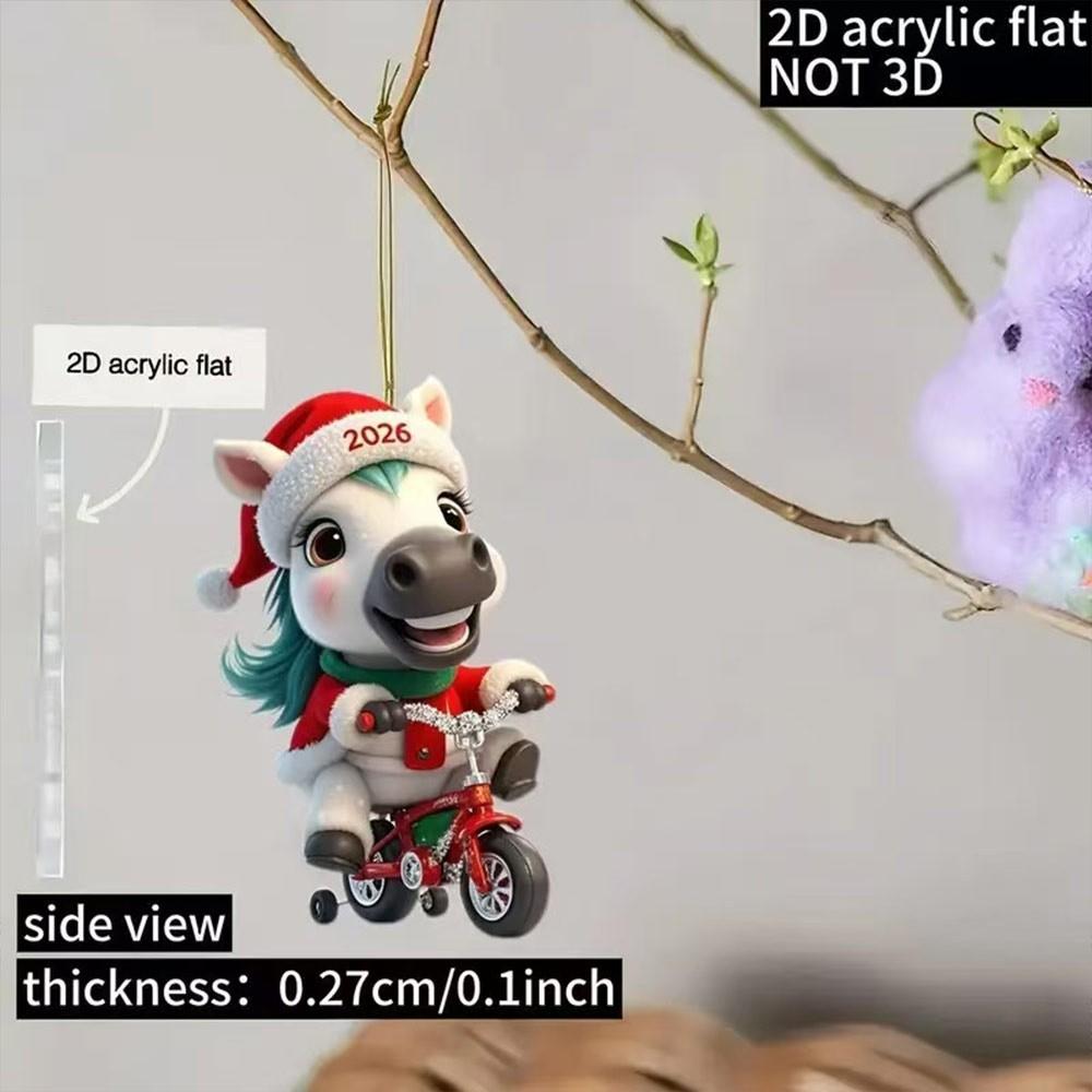 2D Flat Horse Pendant Ballerina Xmas Tree Hanging Ornament Car Rearview Mirror Pendant  Bag Charms