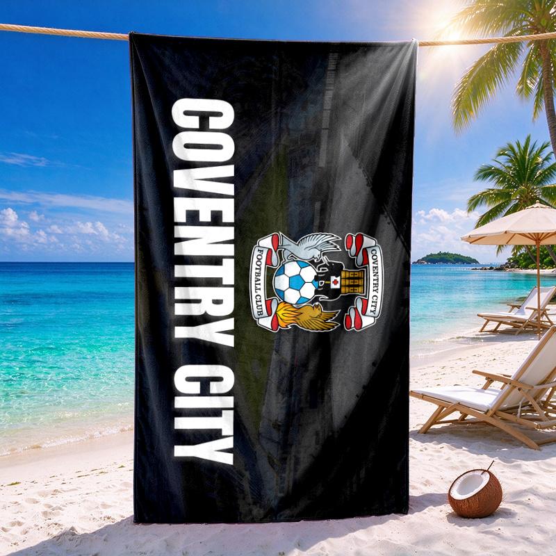 Coventry City FC Football Cres Quick-drying soft and absorbent beach towel—perfect for beach trips swimming outdoor camping and travel an essential b