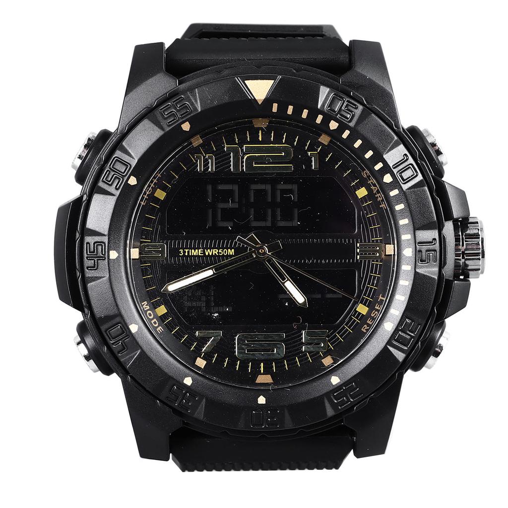 Men Analog Digital Chronograph Watch Water Resistant 1 24 Hour Format Stopwatch Large Face LED Backlight Sports Wrist