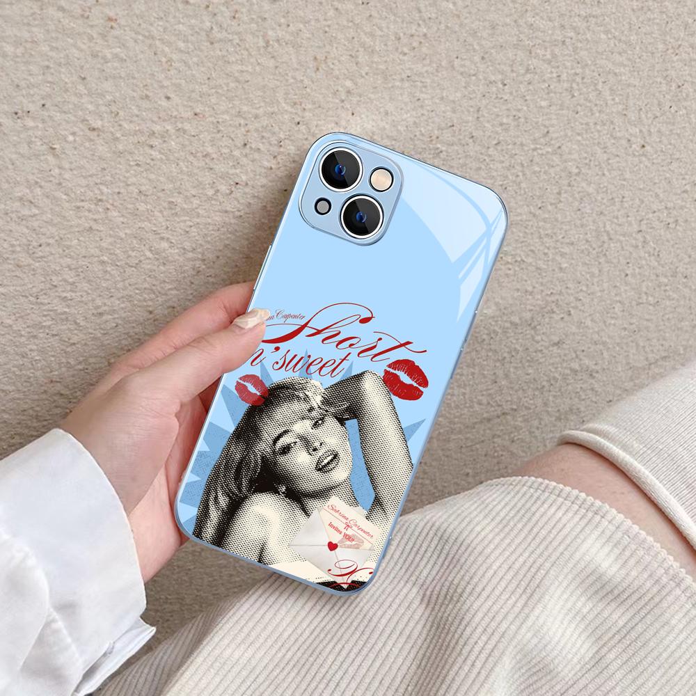 Obal na telefon Singer S-Sabrina C-Carpenter Pro IPhone 14 13 12 Mini 11 Pro XS Max X XR 14 Plus Kryt z tvrzeného skla