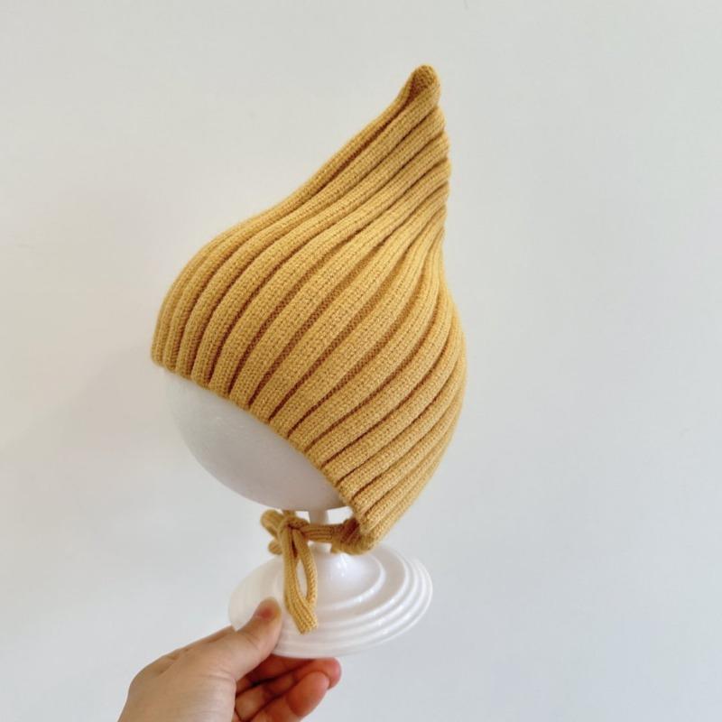 Super Stretch Pointed Hat Christmas Red Infant Elf Hat Autumn and Winter Month Age Boy and Girl Needles