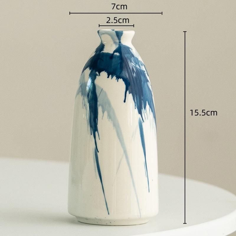 Ceramic Vase Irregular Ink Graffiti Flower Arrangement Accessories Flower Vase Tabletop Handicraft Ornaments Home Decoration