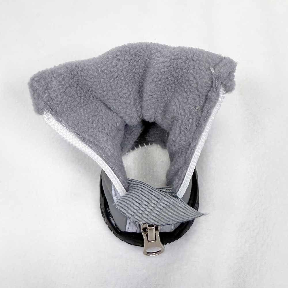 4pcs/set Wear Resistant Warm Winter Dog Shoes Thickened Waterproof Pet Snow Boots Plush Reflective Dog Footwear Winter