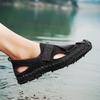 Herren Outdoor Wandersandalen Handgefertigt Sommer Römische Sandalen Retro Weit Geschlossene Zehen Grau Strand Wasserschuhe Übergröße