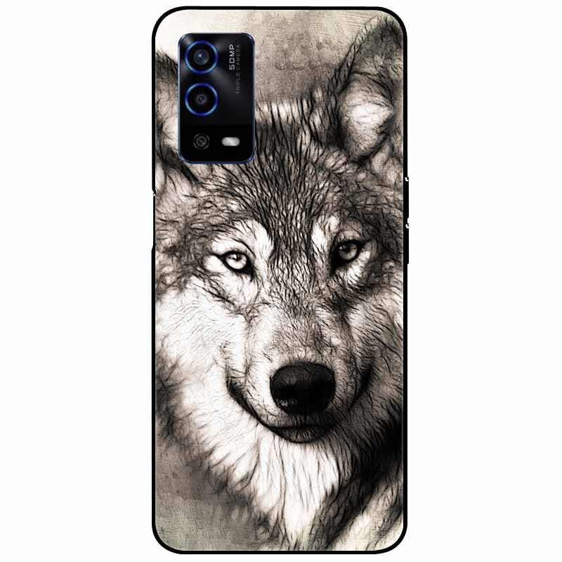 For Oppo A55 4G Case A 55 Silicone Soft Painted TPU Black Cover for Oppo A55 Case CPH2325 Cute Funda Coque for OPPOA55 6.51''